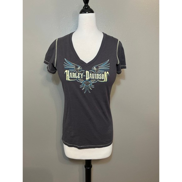Women's Medium Harley Davidson Dark Grey Shirt - Picture 1 of 10